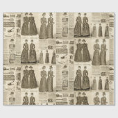 ヴィンテージ新聞の広告を並素朴べて ラッピングペーパー (フラット)