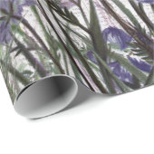 ヴィンテージ新聞の紫色の野生花 ラッピングペーパー (ロールコーナー)