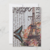 ヴィンテージ新聞の脚本パリエッフェルタワー サンキューカード (正面)
