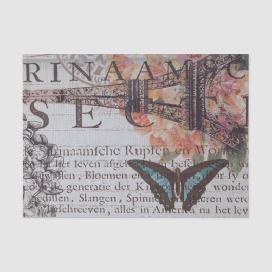 ヴィンテージ新聞の脚本パリエッフェルタワー 薄葉紙 (正面)