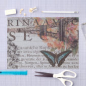 ヴィンテージ新聞の脚本パリエッフェルタワー 薄葉紙 (クラフト)