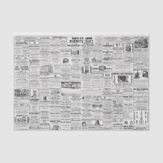 ヴィンテージ新聞エフェメラデクページ 薄葉紙 (正面)