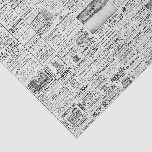 ヴィンテージ新聞エフェメラデクページ 薄葉紙 (詳細)