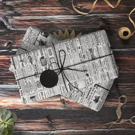 ヴィンテージ新聞エフェメラデクページ 薄葉紙