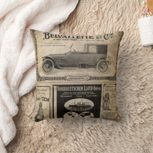 ヴィンテージ新聞カスタムのギフト クッション (ブランケット)