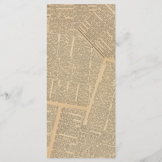 ヴィンテージ新聞カントリーひまわり結婚のメニュー メニュー (裏面)