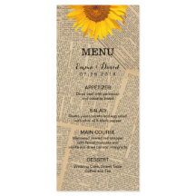 ヴィンテージ新聞カントリーひまわり結婚のメニュー