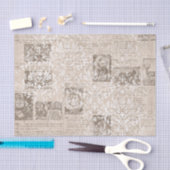 ヴィンテージ新聞コラージュ 薄葉紙 (クラフト)