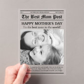 ヴィンテージ新聞スタイルマザーズデイカード アクリル招待状 (インサイチュ (ポータブル))