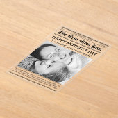 ヴィンテージ新聞スタイルマザーズデイカード アクリル招待状 (レイダウン)