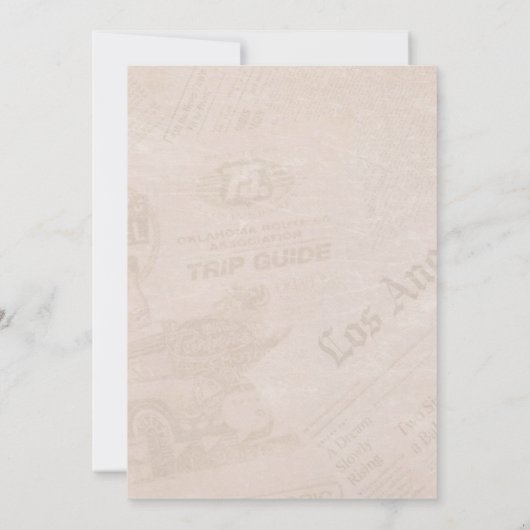 ヴィンテージ新聞スタイル写真誕生日招待状 招待状 (裏面)