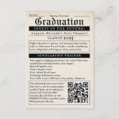 ヴィンテージ新聞スタイル大学基金QRコード エンクロージャーカード (正面)