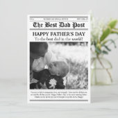 ヴィンテージ新聞スタイル父の日札 カード (スタンド正面)