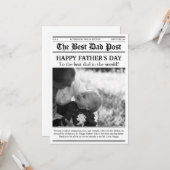 ヴィンテージ新聞スタイル父の日札 カード (正面/裏面インサイチュ)