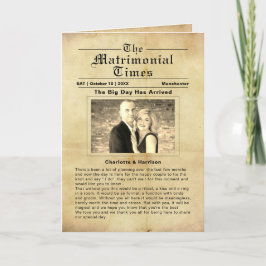 ヴィンテージ新聞スタイル結婚式 プログラム