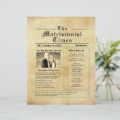 ヴィンテージ新聞スタイル結婚式 プログラム (スタンド正面)