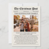 ヴィンテージ新聞テンプレートフラットホリデーカード シーズンカード (正面)