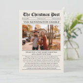 ヴィンテージ新聞テンプレートフラットホリデーカード シーズンカード (スタンド正面)