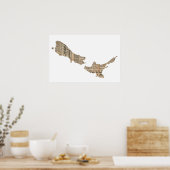 ヴィンテージ新聞ニュージーランドオーバーレイ |ポスター ポスター (キッチン)