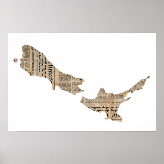 ヴィンテージ新聞ニュージーランドオーバーレイ |ポスター ポスター (正面)