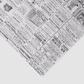ヴィンテージ新聞ニュースブラック&ホワイトのデカップジング 薄葉紙 (詳細)