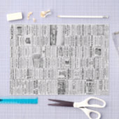 ヴィンテージ新聞ニュースブラック&ホワイトのデカップジング 薄葉紙 (クラフト)