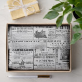 ヴィンテージ新聞ニュースブラック&ホワイトのデカップジング 薄葉紙 (ギフト)