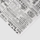 ヴィンテージ新聞ニュースブラック&ホワイトのデカップジング 薄葉紙 (詳細)