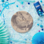 ヴィンテージ新聞パパの紙皿 ペーパープレート (パーティー)