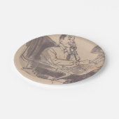 ヴィンテージ新聞パパの紙皿 ペーパープレート (アングル)