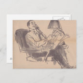 ヴィンテージ新聞パパはがき ポストカード (正面/裏面)