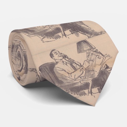 ヴィンテージ新聞パパネクタイ ネクタイ (ロール)