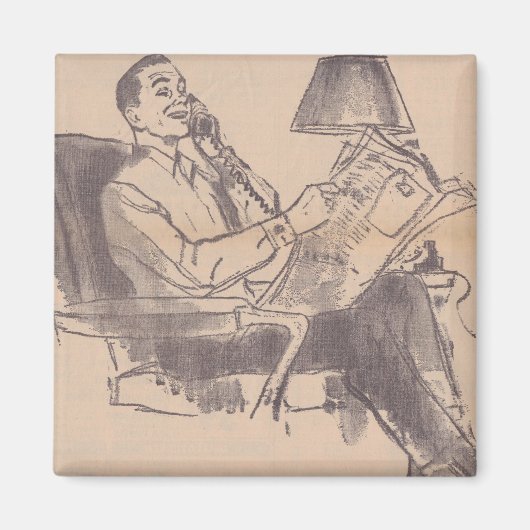 ヴィンテージ新聞パパ磁石 マグネット (正面)