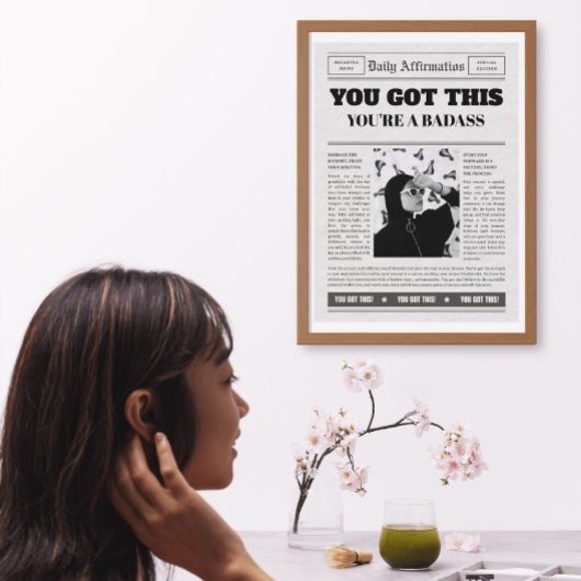 ヴィンテージ新聞フロントページカバーフォトマントラ キャンバスプリント