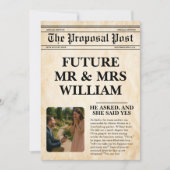 ヴィンテージ新聞レトロな農村風写真　保存の日付 招待状 (正面)