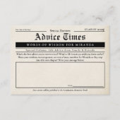ヴィンテージ新聞レトロ卒業アドバイス&ウィッシュ エンクロージャーカード (正面)
