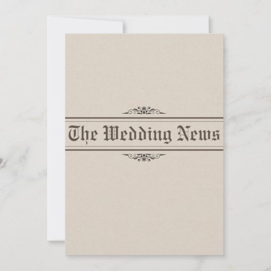 ヴィンテージ新聞写真おもしろい結婚式招待状 招待状 (裏面)