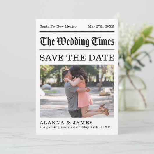 ヴィンテージ新聞写真でお届けする、保存記念日 招待状 (スタンド正面)