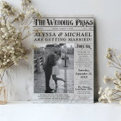 ヴィンテージ新聞写真ユニークな結婚式招待状 招待状