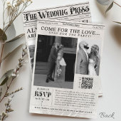 ヴィンテージ新聞写真ユニークな結婚式招待状 招待状