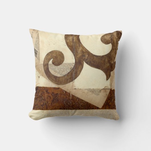 ヴィンテージ新聞切り抜き クッション (正面)