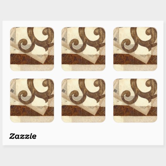 ヴィンテージ新聞切り抜き スクエアシール (シート)