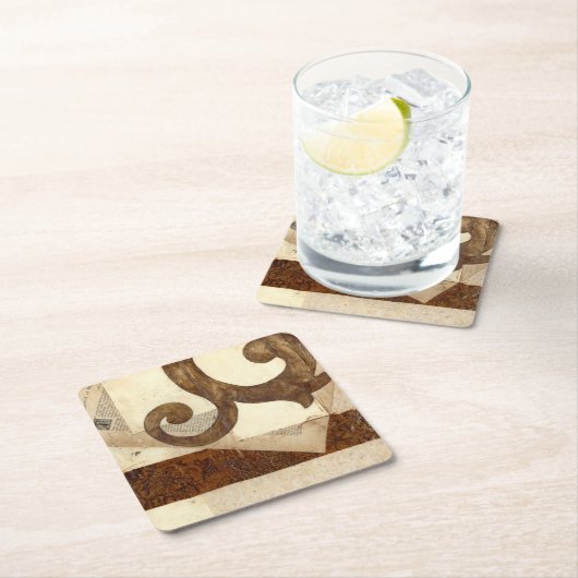 ヴィンテージ新聞切り抜き スクエアペーパーコースター (インサイチュ)