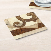 ヴィンテージ新聞切り抜き スクエアペーパーコースター (アングル)