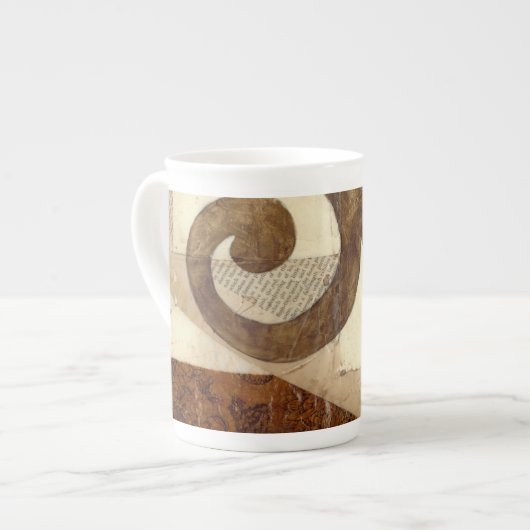 ヴィンテージ新聞切り抜き ボーンチャイナマグカップ (正面左)