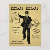 ヴィンテージ新聞卒業発表 案内ポストカード (正面)