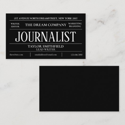 ヴィンテージ新聞名刺 名刺 (正面/裏面)