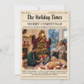 ヴィンテージ新聞家族のクリスマス年のレビュー シーズンカード (正面)