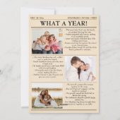 ヴィンテージ新聞家族のクリスマス年のレビュー シーズンカード (裏面)