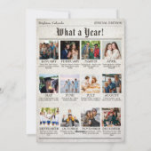 ヴィンテージ新聞家族クリスマスフォトコラージュ シーズンカード (裏面)